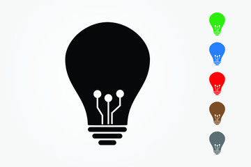 Light bulb vector using many color on white background illustration to mean new idea in technology
