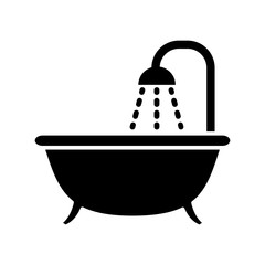 Bath tube icon vector simple design