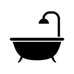 Bath tube icon vector simple design