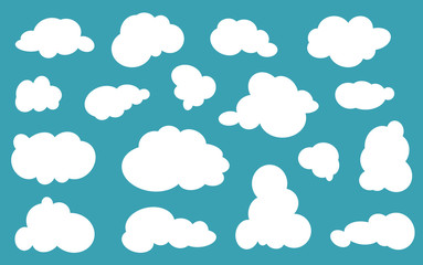 Clouds icon, vector illustration. Cloud symbol or logo, different clouds set