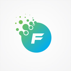 Vector pixel symbol letter F design minimalist