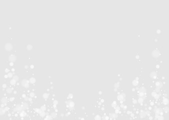 Grey Snowfall Season Illustration. Holiday Snowfall Card. Transparent Card. Gray Snowflake Falling Pattern. Ice Light Design.