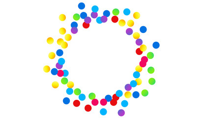 Orange Dot Celebration Texture. Flying Polka Banner. Decoration Background. Green Dot Decoration Texture. Circle Christmas Card.