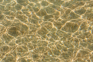 Fototapeta na wymiar Background of the Red sea water surface and sandy bottom