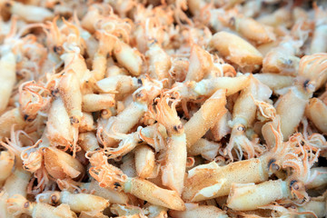 Dried cuttlefish in a market