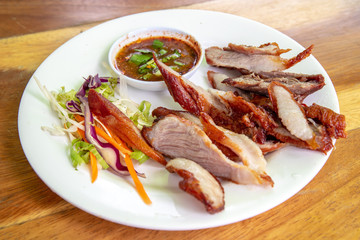 Grilled Pork of Thai food style for eat with Somtum.