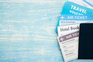 concept of travel trip planning on the table background © tatomm