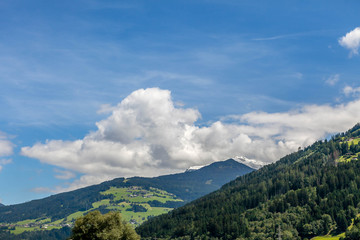 mountain landscape with clouds