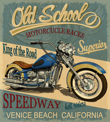 Vintage motorcycle poster.
