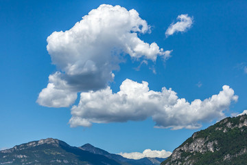 clouds over the mountains