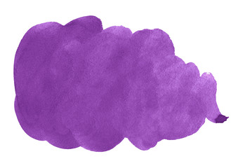 Purple Watercolor  background with clear borders and divorces. Watercolor brush stains. Frame with copy space for text.