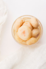 Peeled water chestnuts, tasty ingredients for a Chinese meal