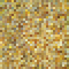 Illustration of abstract golden texture with yellow and brown squares. Seamless pattern for invitation card, craft, holiday, decorative party postcard, ornamental panel, celebration.