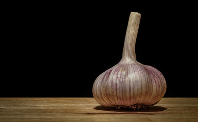 garlic on wooden background