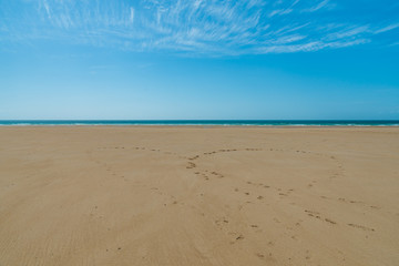 The beach of Biville sur mer, Normandy, France