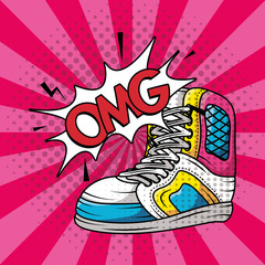 tennis sport shoes pop art style