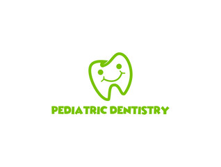 vector of funny Pedriatic dentistry with tooth   smiling logo design eps format