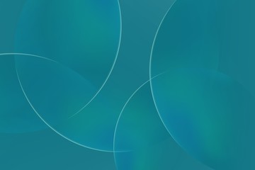 Abstract background of turquoise circles or balls similar to flickering lights in defocus. The composition gradient shapes