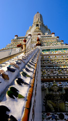 Beautiful Pagoda at Wat Arun Ratchawararam Ratchawaramahawihan, Wat Arun is a Buddhist riverside temple in Bangkok Thailand.