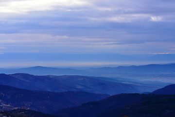 Fototapeta premium Aerial perspective mountain