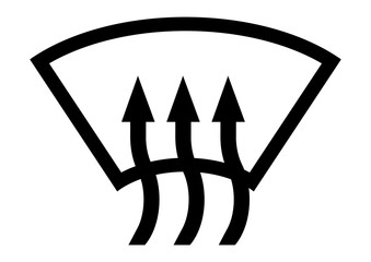 gz616 GrafikZeichnung - german - Einfach: Frontscheibenheizung Symbol. english - simple: front windshield defroster icon. template isolated on white background - DIN A4 xxl g8776