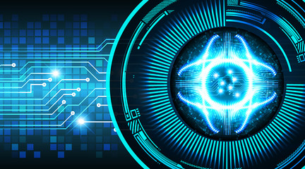 Blue eye cyber circuit future technology concept background