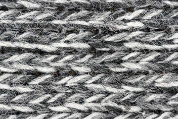 White natural texture of knitted wool textile material background. White cotton fabric woven canvas texture