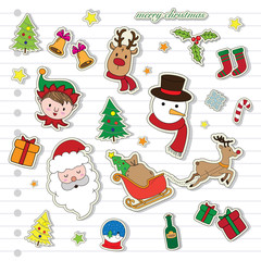 vector Merry Christmas icon set