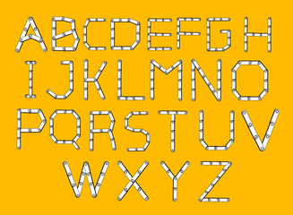 A-Z Alphabet with chain font style