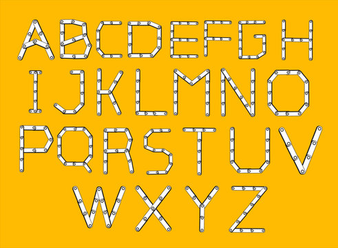 A-Z Alphabet with chain font style