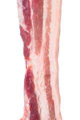 A selection of pork belly on white background