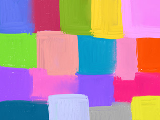 Cute simple hand drawing like crayon in shape smooth corner style colorful on white background. Abstract illustration art brush stroke