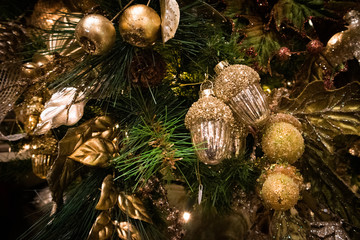 Golden Acorn Christmas Ornaments