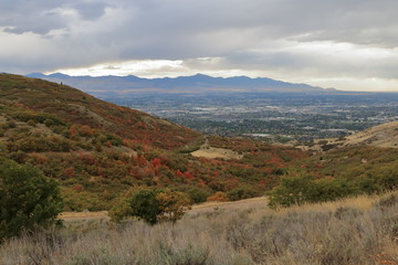 Salt Lake Valley as seen from foothills in early fall
