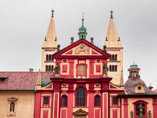 Fototapeta na wymiar Praha Church City architecture with with dark background sky