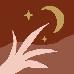 Obraz premium Abstract Terracotta Poster Wall Art Vector Mid Century Shapes Decorative Texture Background Layout Creative Universal Aesthetic Floral Card Social Media Post Packaging Design Camel Colors