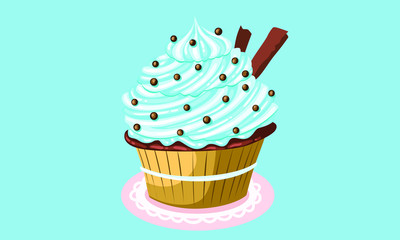 cupcake with chocolate stick