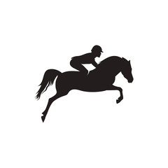 Horse logo template symbol for business or shirt design. horseman icon vector on white background.