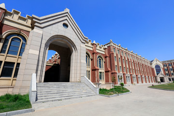 Obraz premium Campus Scenery of Tangshan Polytechnic College, Tangshan City, Hebei Province, China