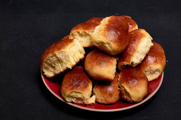 hot cross buns on a plate