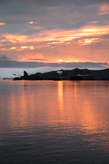 Sunset over King George Island, Antarctica