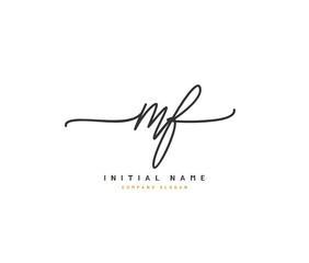 M F MF Beauty vector initial logo, handwriting logo of initial signature, wedding, fashion, jewerly, boutique, floral and botanical with creative template for any company or business.
