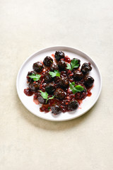 Meatballs with cranberry sauce