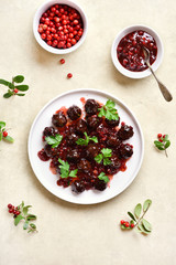 Meatballs with cranberry sauce