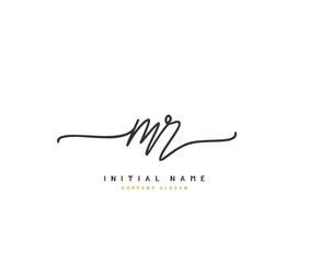 M R MR Beauty vector initial logo, handwriting logo of initial signature, wedding, fashion, jewerly, boutique, floral and botanical with creative template for any company or business.