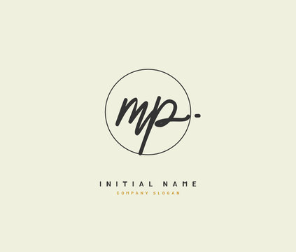 M P MP Beauty vector initial logo, handwriting logo of initial signature, wedding, fashion, jewerly, boutique, floral and botanical with creative template for any company or business.