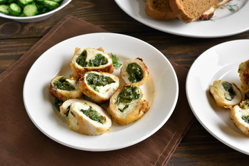 Stuffed chicken fillet with spinach and cheese