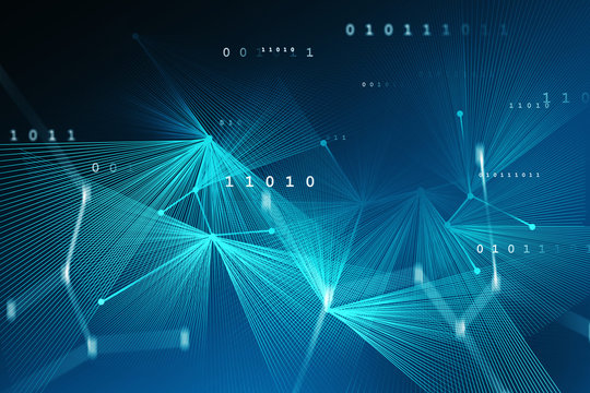 Abstract green digital network interface