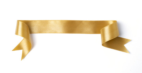 gold banners ribbons label on white - 308189769