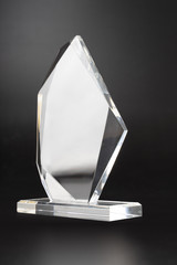 crystal blank award isolated on black
